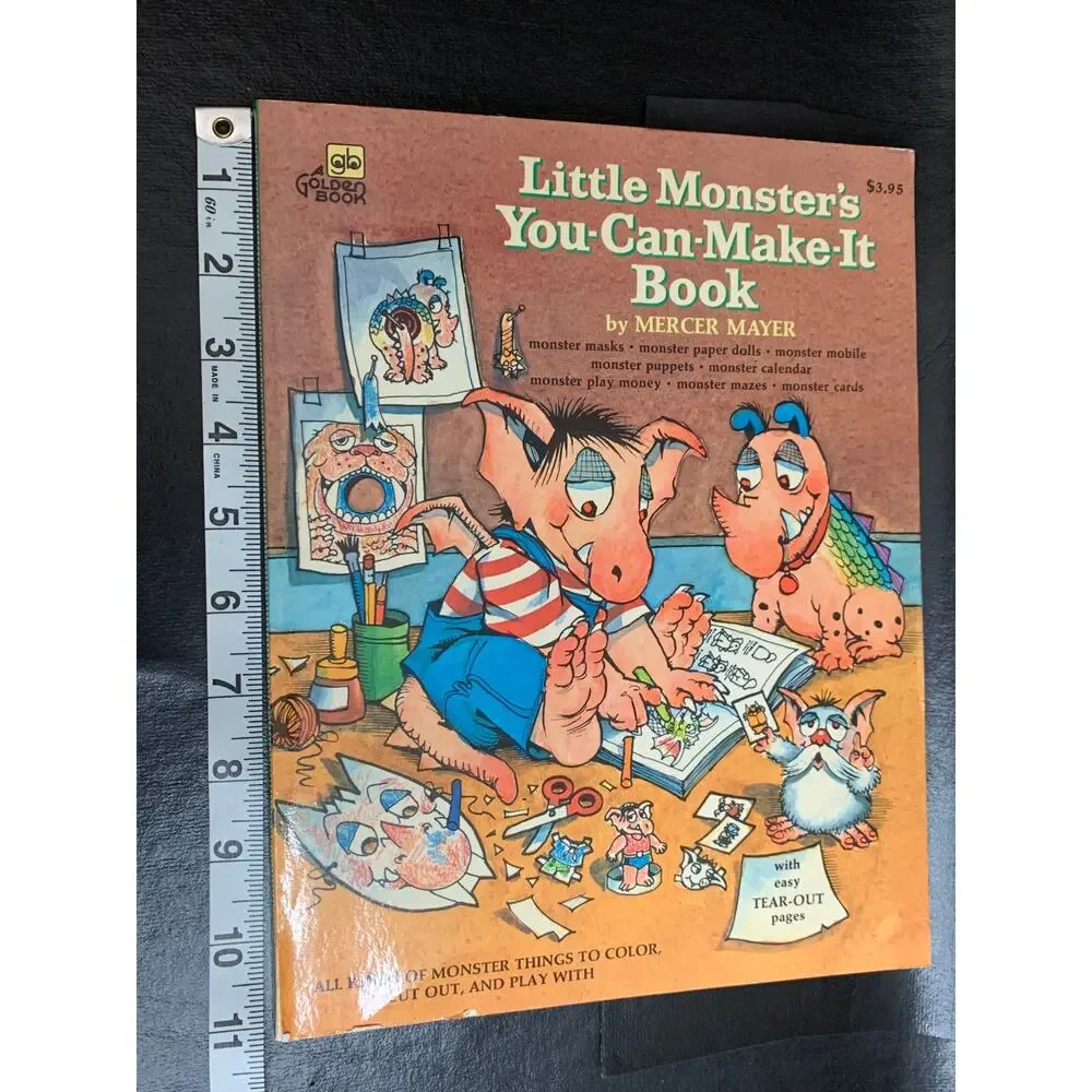1978 Mercer Mayer Little Monster’s You-Can-Make-It Golden Activity Book
